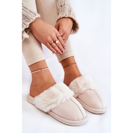 BM Pantuflas Mujer Lisas Con Pelo Morisea Beige Claro 5