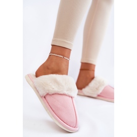 BM Pantuflas Mujer Lisas Con Pelo Rosa Morisea 1