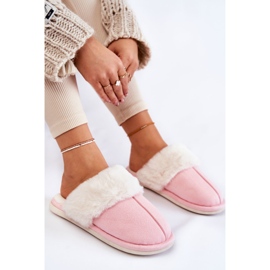 BM Pantuflas Mujer Lisas Con Pelo Rosa Morisea rosado 2