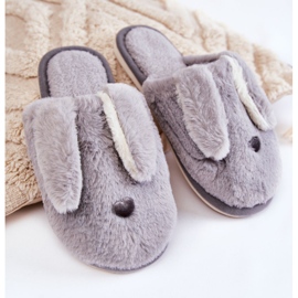 Pantuflas sin cordones de piel gris para mujer Remmi 1 Pantuflas sin cordones de piel gris para mujer Remmi 1