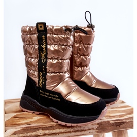 Botas de nieve cálidas de lana para niños en deslizador Golden Delhi dorado 1