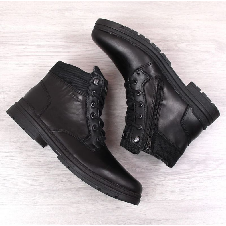 Botas altas de piel Rieker M RKR558 negro 2