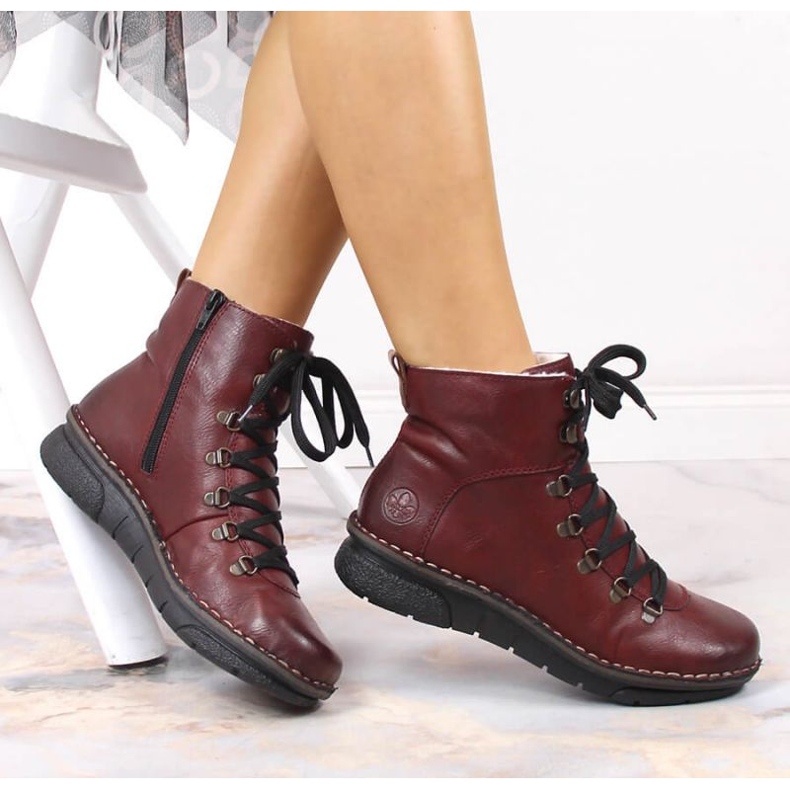 Cómodas botas aislantes Rieker W RKR559 rojo 1