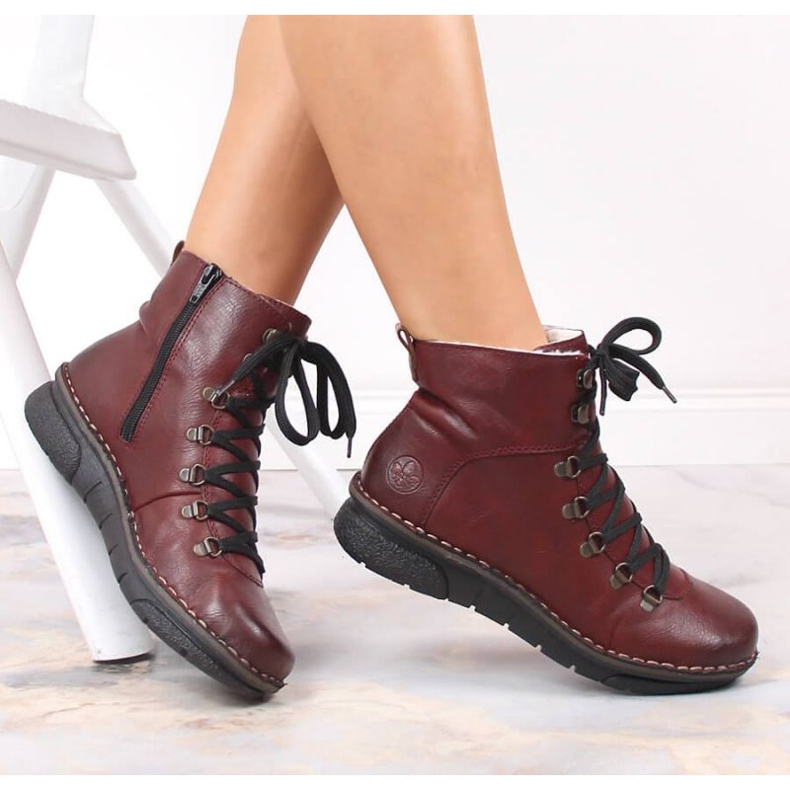 Cómodas botas aislantes Rieker W RKR559 rojo 2