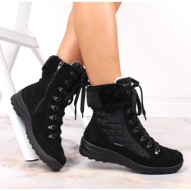 Botas de nieve impermeables de cuero Rieker W RKR561 negro 2