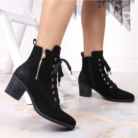 Botas de piel de ante en el poste aislado Rieker W RKR564 negro 2