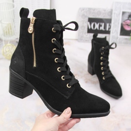 Botas de piel de ante en el poste aislado Rieker W RKR564 negro 4