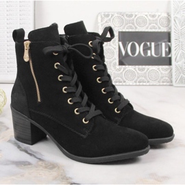 Botas de piel de ante en el poste aislado Rieker W RKR564 negro 5