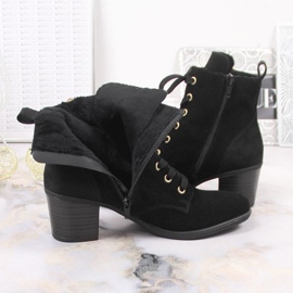 Botas de piel de ante en el poste aislado Rieker W RKR564 negro 6