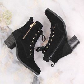 Botas de piel de ante en el poste aislado Rieker W RKR564 negro 7