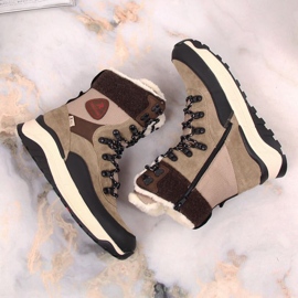 Botas de nieve de cuero impermeable Rieker Revolution W RKR565 beige 3