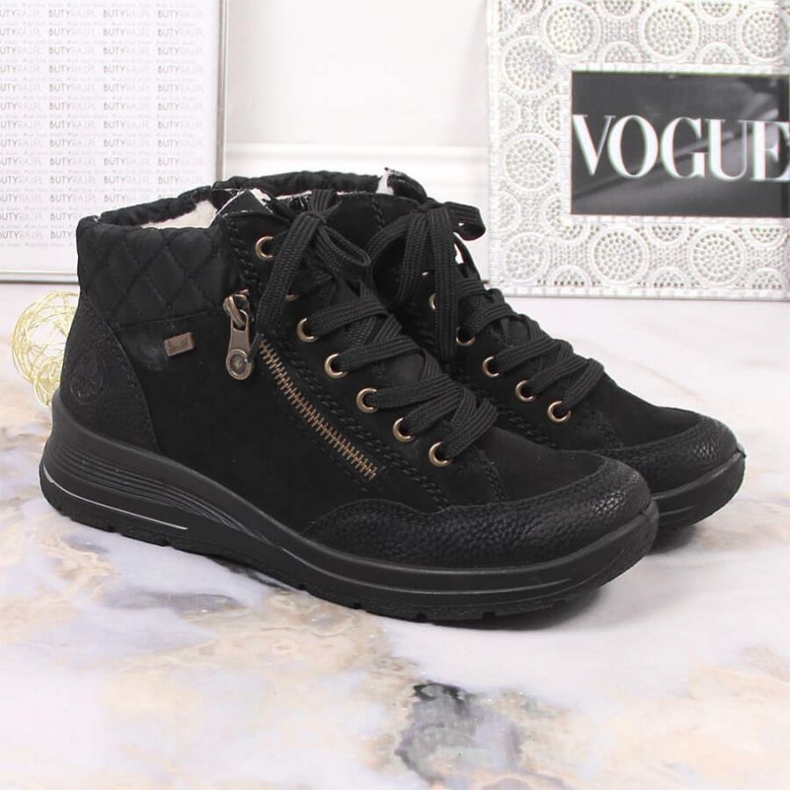 Botas impermeables con aislamiento de cuero Rieker W RKR567 negro 2