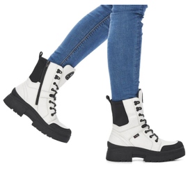 Botas con aislamiento de cuero impermeable Rieker Revolution W RKR571 blanco 1
