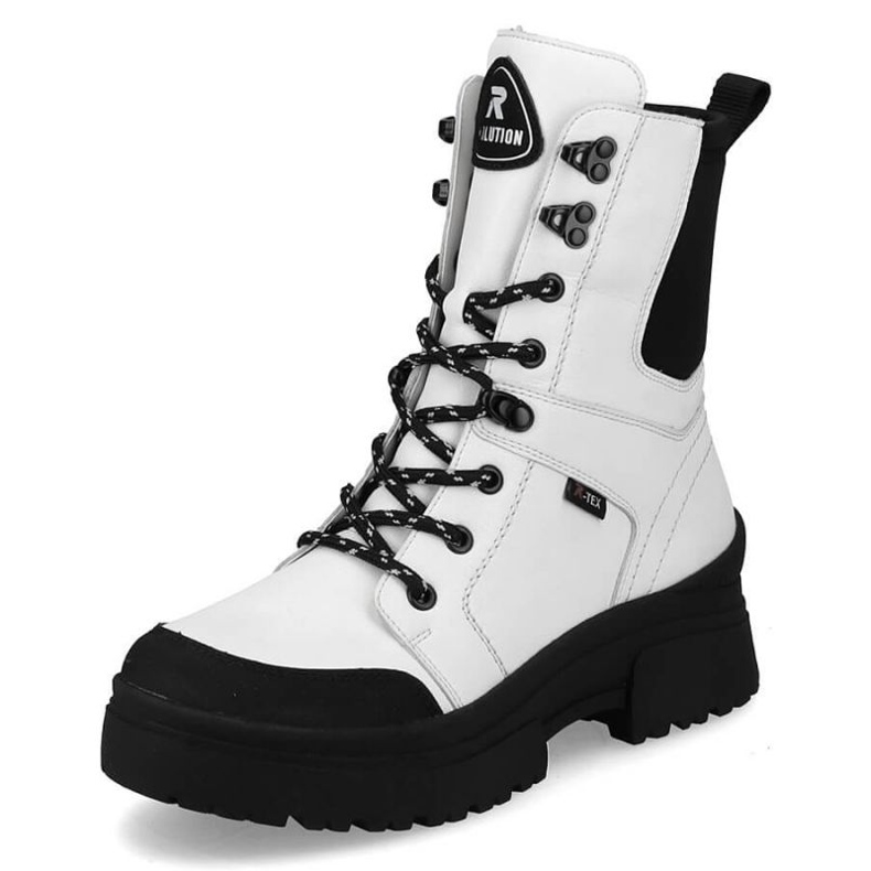 Botas con aislamiento de cuero impermeable Rieker Revolution W RKR571 blanco 2