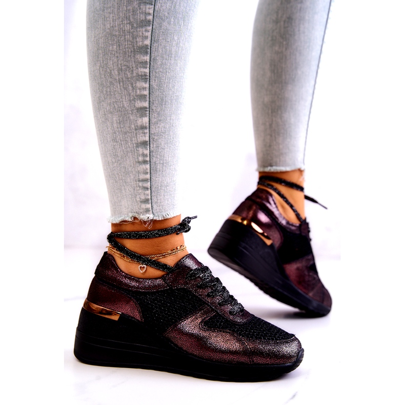 Deportivas Cuña Piel Malla S.Barski Negro 2