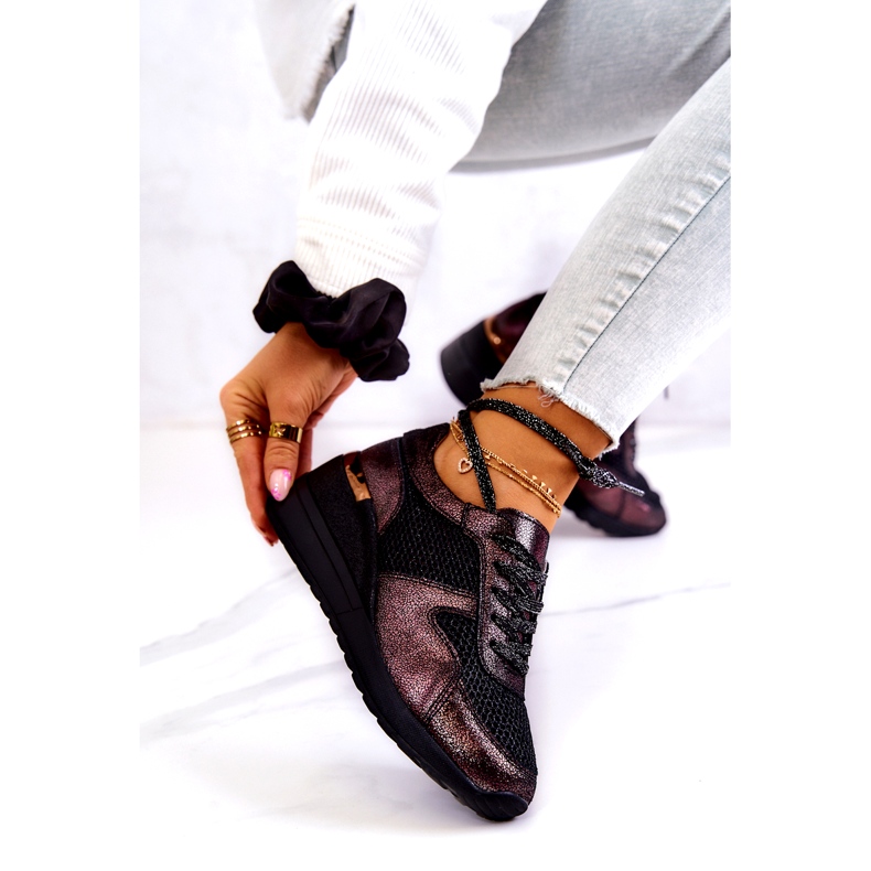 Deportivas Cuña Piel Malla S.Barski Negro 4