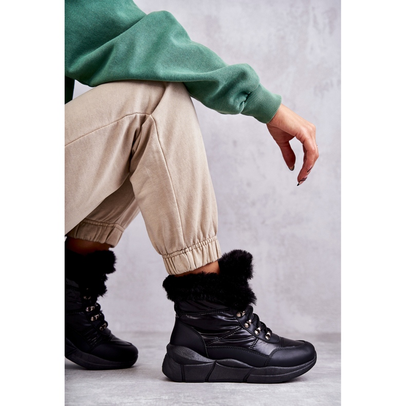 NEWS Botas De Nieve De Mujer Con Cordones Negro Anna 5