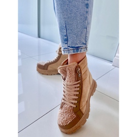 BM Botas de cordones con piel de cordero Khandi Khaki beige caqui 2