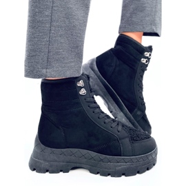 Botas de cordones con piel de cordero Khandi Black negro 3