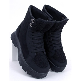 Botas de cordones con piel de cordero Khandi Black negro 4