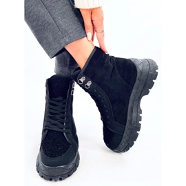 Botas de cordones con piel de cordero Khandi Black negro 1