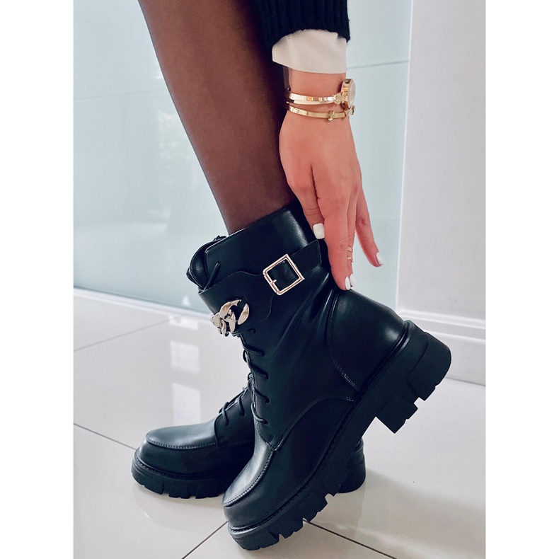 BM Botas militares con cadena Banks Negras negro 1 BM Botas militares con cadena Banks Negras negro 1