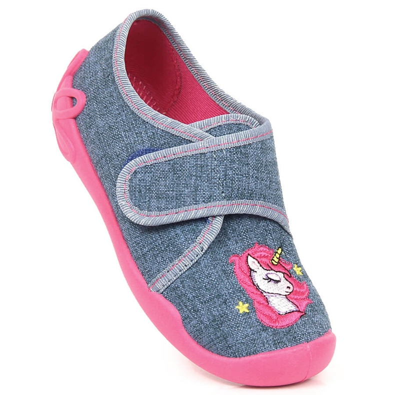 Zapatillas de estar por casa de niña con unicornio Velcro Befado 122X016 1