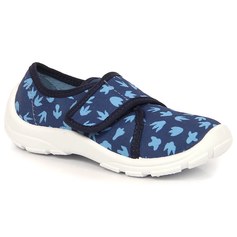 Pantuflas de guardería para niño con velcro azul marino Befado 974X476 2