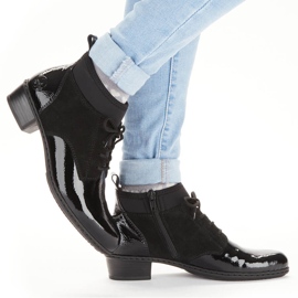 Botas aislantes mujer piel lacada negra Rieker Y0740-00 negro 2