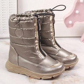 Botas de nieve impermeables para niña con membrana en dorado Kornecki 6920 2