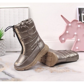 Botas de nieve impermeables para niña con membrana en dorado Kornecki 6920 3