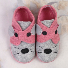 Zapatillas de estar por casa de fieltro para niña con velcro Befado 526P104 5