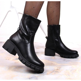 Botas Jodhpur con tacón alto y plataforma aislante Jezzi W JEZ379 negro 2