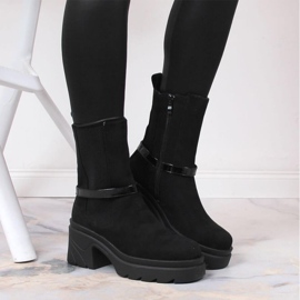 Botines Chelsea en el poste, con aislamiento de ante Jezzi W JEZ382A negro 2