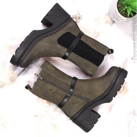 Botines Chelsea en el poste, con aislamiento de ante Jezzi W JEZ382B verde 7