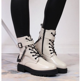 Botas lacadas con cadena insuladas Laura La.Fi W PMR28 beige 2