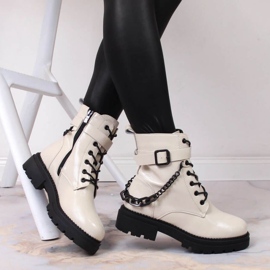 Botas lacadas con cadena insuladas Laura La.Fi W PMR28 beige 4
