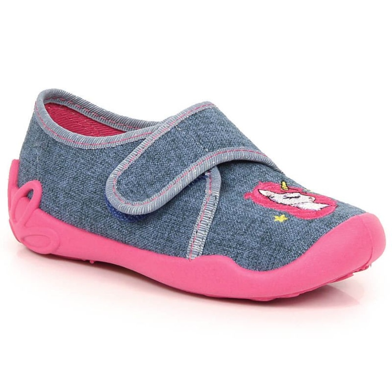 Zapatillas de estar por casa con unicornio Velcro Befado Jr BEF38 púrpura 2