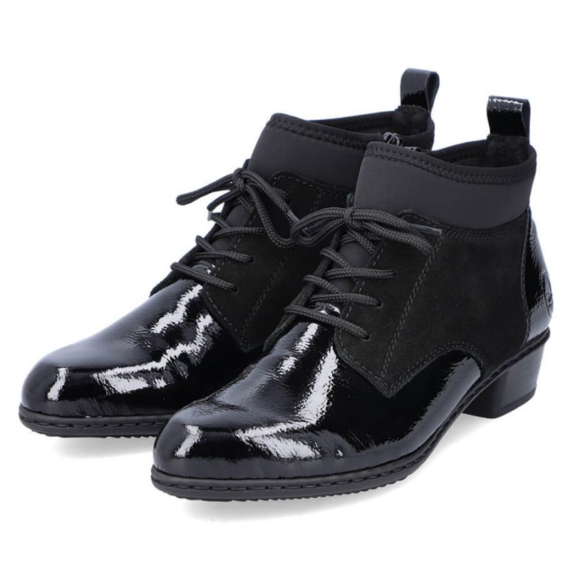 Botas insuladas piel lacada Rieker W RKR573 negro 1