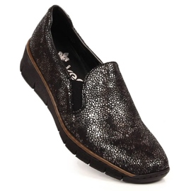 Zapatos cómodos sin cordones con bandas elásticas Rieker W RKR166B negro 4