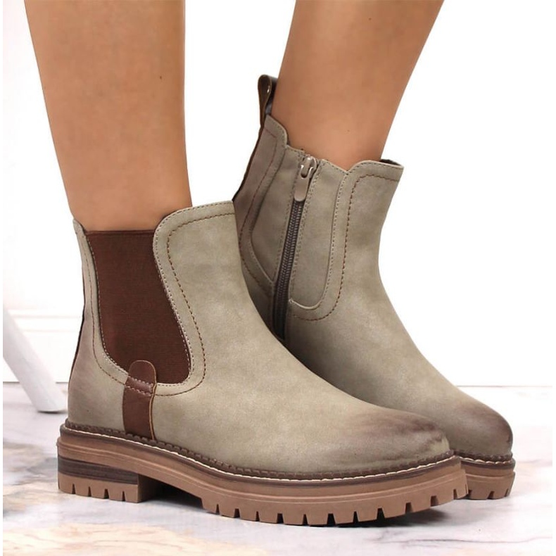 Botas Jodhpur con plataforma insuladas eVento W EVE368A beige marrón 2