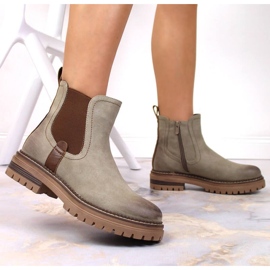 Botas Jodhpur con plataforma insuladas eVento W EVE368A beige marrón 4