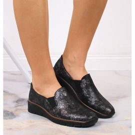 Zapatos cómodos sin cordones con bandas elásticas Rieker W RKR166B negro 1