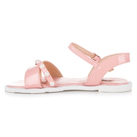 Vices Sandalias planas con perlas rosado 2