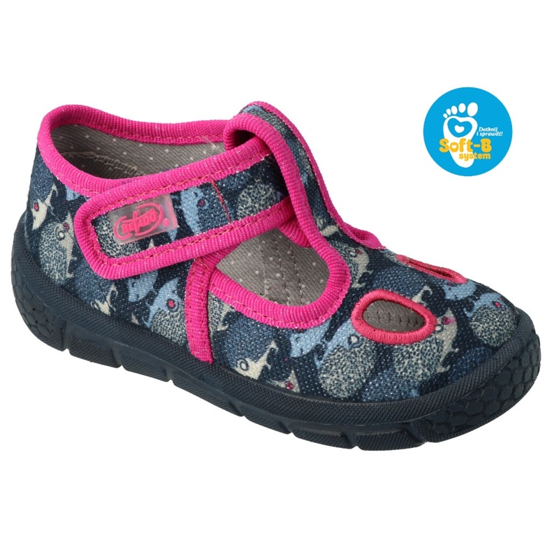 Calzado infantil befado 533P017 azul marino rosado plata 4