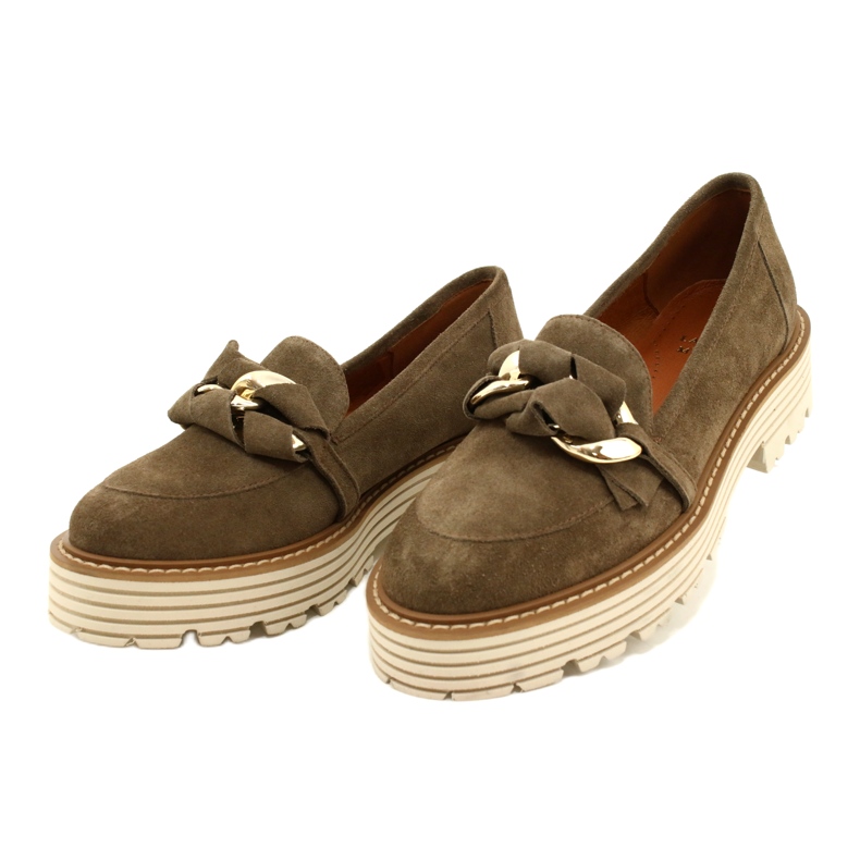 Zapatos de mujer con adorno ornamental Laura Messi 2523 Verde 2