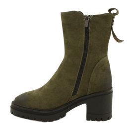 Vinceza Botines de mujer en ante con cremallera Liris verde 7