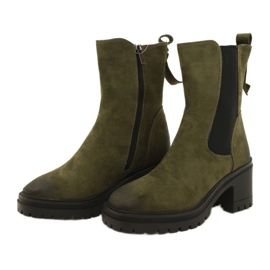 Vinceza Botines de mujer en ante con cremallera Liris verde 8