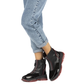 Botas insuladas de piel Filippo W PAW395 negro rojo 4
