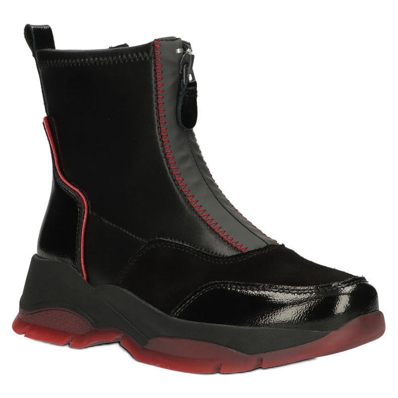Botas insuladas de piel Filippo W PAW395 negro rojo 2